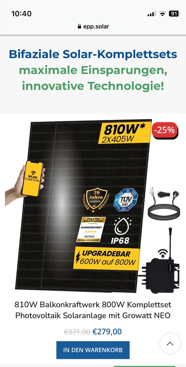 PJRosenberger3's tweet image. Interesting #BalconySolar prices in #Germany. AU$2780 gets a 1760W 1.6kWh battery system; 810W no-battery system is cheap. Given strata growth in Oz, #nswpol #auspol should get on this ⁦@cityofsydney⁩ ⁦@Bowenchris⁩ ⁦@ChrisMinnsMP⁩ #solar #Balkonkraftwerk