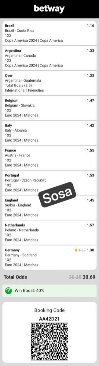 vah_valenciah's tweet photo. Top teams that won't lose their first games
#Euro x #Copa_America 

30 odds >>> AA42D21
@BetwayMalawi 

Stake high ✅🎉

#Repost https://t.co/pZwZ7IMGGg