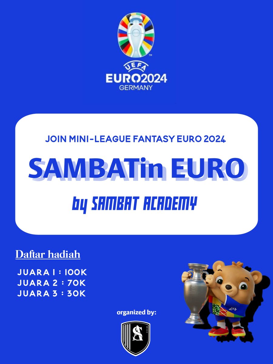 📢  PENGUMUMAN PENGUMUMAN

Gak afdol kalau main game fantasy-fantasy-an tanpa sambat. Dimana ada game fantasy pasti disitu ada sambat.

Yuk SAMBATin EURO 2024 bareng Sambat Academy...

📌 S&amp;K ada dibawah post ini