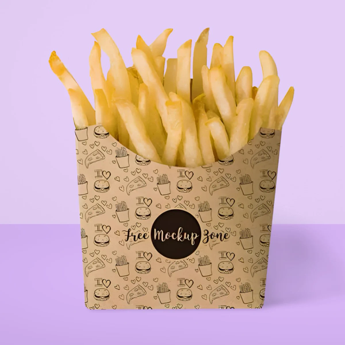 light yellow color with logo custom french fry boxes