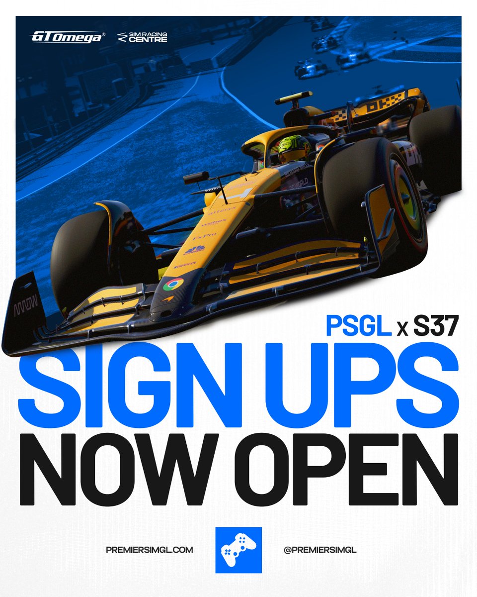 PremierSimGL's tweet image. SIGN UPS ARE NOW OPEN ✅

Sign up for Season 37 via the PSGL discord using the link below 👇
discord.gg/egA2Y8jjs6
#PSGLS37 #F124