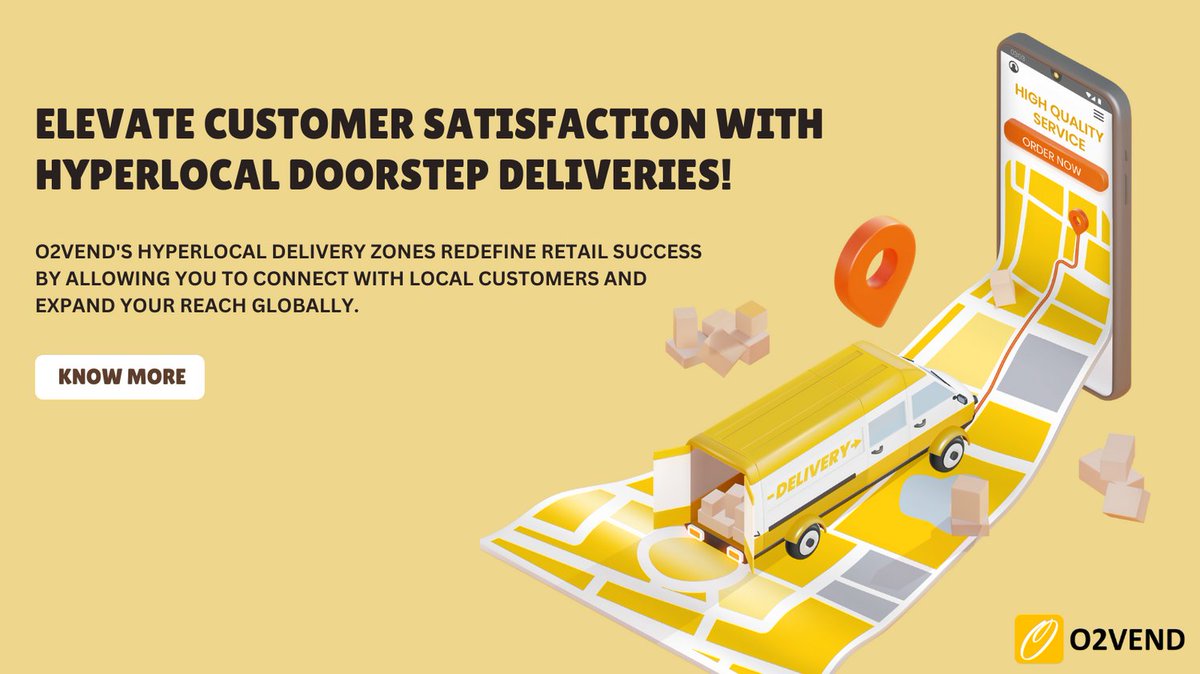 O2Vend's tweet image. O2VEND&apos;s hyperlocal delivery zones revolutionize retail success, enabling you to engage with nearby customers while expanding your global reach. Elevate your business voyage today!
Read More: bit.ly/3xkRiWT
#HyperlocalDelivery #CustomerSatisfaction #Convenience
