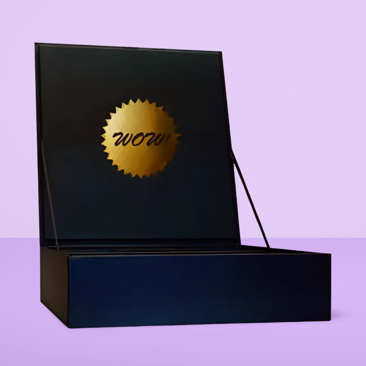 black color custom gold foil boxes