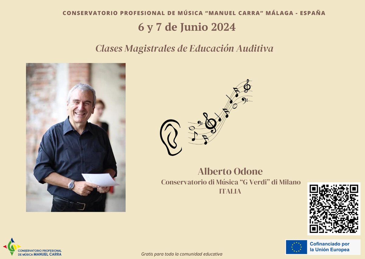 youtu.be/Ex599TSx3Zw   Gracias al programa #ErasmusPlus los días 6 y 7 de junio 2024 nos visitó Alberto Odone, profesor en el Conservatorio di Musica G. Verdi di Milano para impartir unas clases magistrales sobre la educación Auditiva. <a href="/SepieGob/">SEPIE</a>