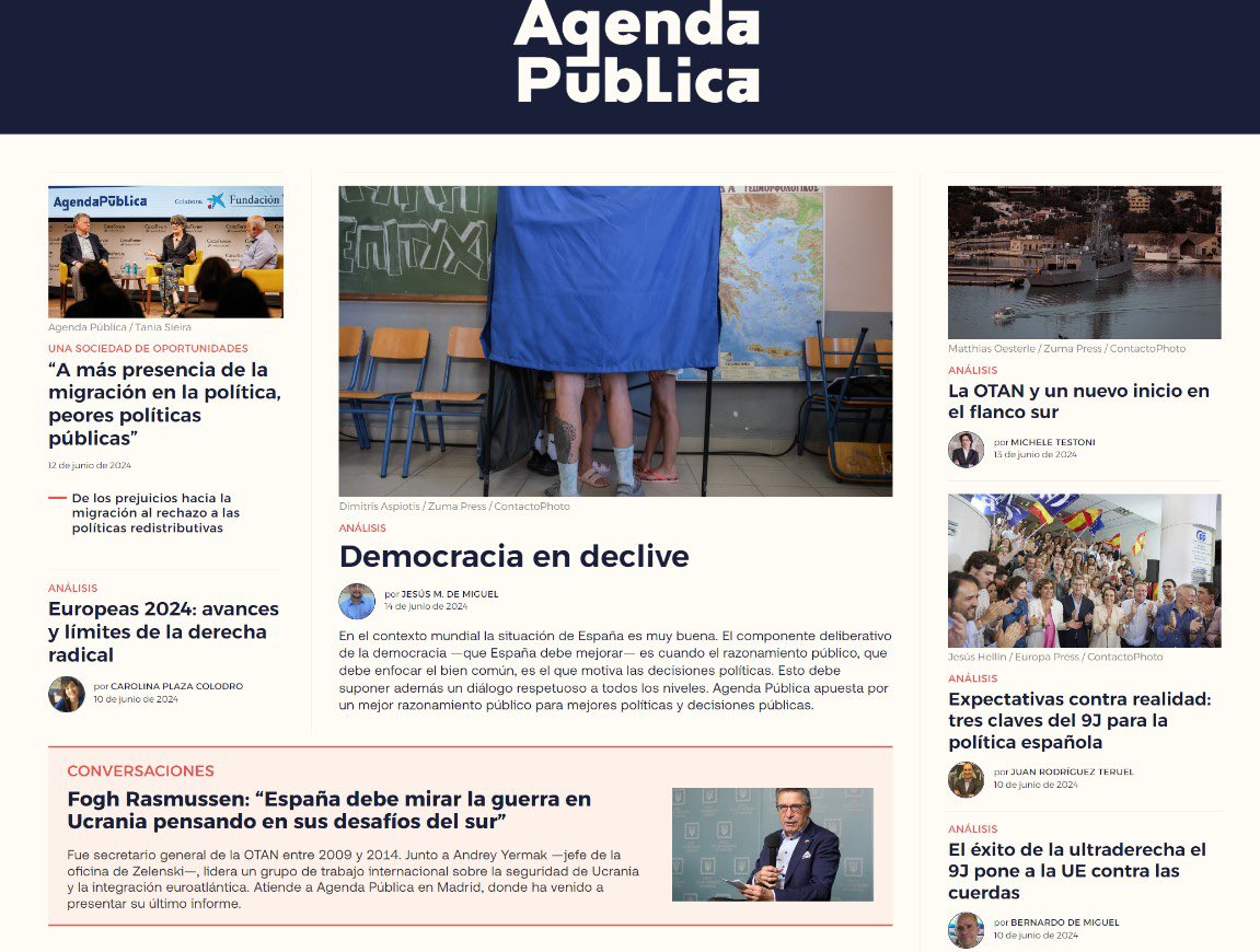 Agenda Pública (@a_publica) on Twitter photo 🖐 Suscríbete al nuevo canal de WhatsApp de <a href="/a_publica/">Agenda Pública</a> para recibir nuestra alertas diarias whatsapp.com/channel/0029Va… En portada impulsamos el debate sobre el estado de la democracia con Jesús de Miguel, sobre migraciones con <a href="/annaterronc/">Anna Terrón Cusí</a> y sobre la OTAN con <a href="/testoni_michele/">Michele Testoni</a>. 🖐 Suscríbete al nuevo canal de WhatsApp de <a href="/a_publica/">Agenda Pública</a> para recibir nuestra alertas diarias whatsapp.com/channel/0029Va… En portada impulsamos el debate sobre el estado de la democracia con Jesús de Miguel, sobre migraciones con <a href="/annaterronc/">Anna Terrón Cusí</a> y sobre la OTAN con <a href="/testoni_michele/">Michele Testoni</a>.