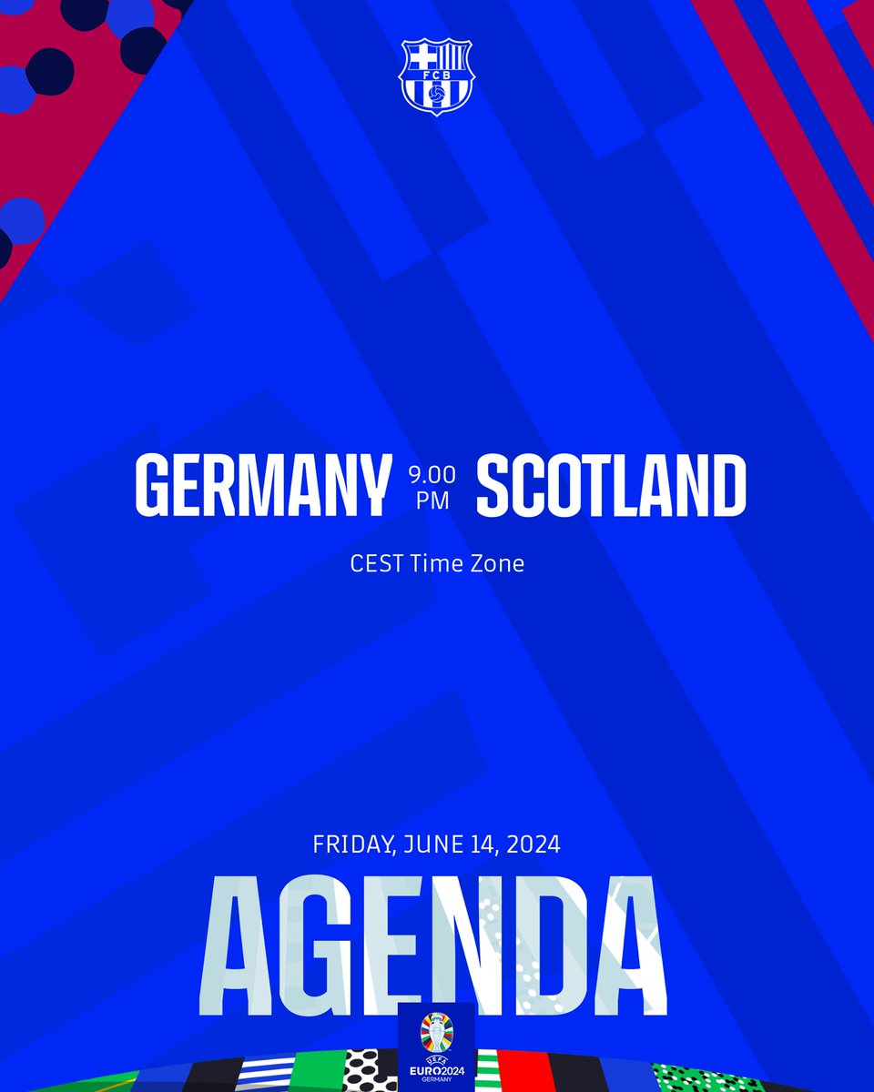 FCBarcelona's tweet photo. 📅 #EURO2024 IS HERE! 
Debut day for our German internationals: @mterstegen1 and @IlkayGuendogan. 🇩🇪 https://t.co/Lyes3GdAAd