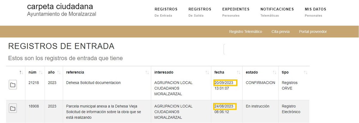 1️⃣ 24 de agosto registramos vía sede electrónica solicitud información sobre la obra que se estaba realizando
❌ Sin respuesta

2️⃣ 20 de septiembre solicitamos igualmente documentación obra
❌ Sin respuesta

Mañana, asistiremos al funeral simbólico organizado por <a href="/SalvaLaDehesa/">Salvemos La Dehesa</a>