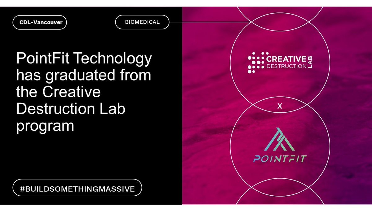 pointfittech's tweet image. Thrilled to be part of @creativedlab - Vancouver Biomedical cohort alongside these incredible companies! 

Keep grinding to pioneer the non-invasive &amp;amp; continuous health monitoring industry 💪 
#SweatSensingWearable #BuildSomethingMassive #CDLVancouver #BiomedicalEngineering