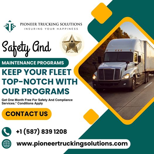 PioneerTrucksol's tweet image. Trust Pioneer Trucking Solutions in Calgary for expert safety and maintenance programs. Drive confidently --  contact us today!
☎ 587 839 1208
🌐 pioneertruckingsolutions.com
#PioneerTruckingSolutions #TruckingServices  #StatePermits #SafetyProgram #MaintenanceProgram