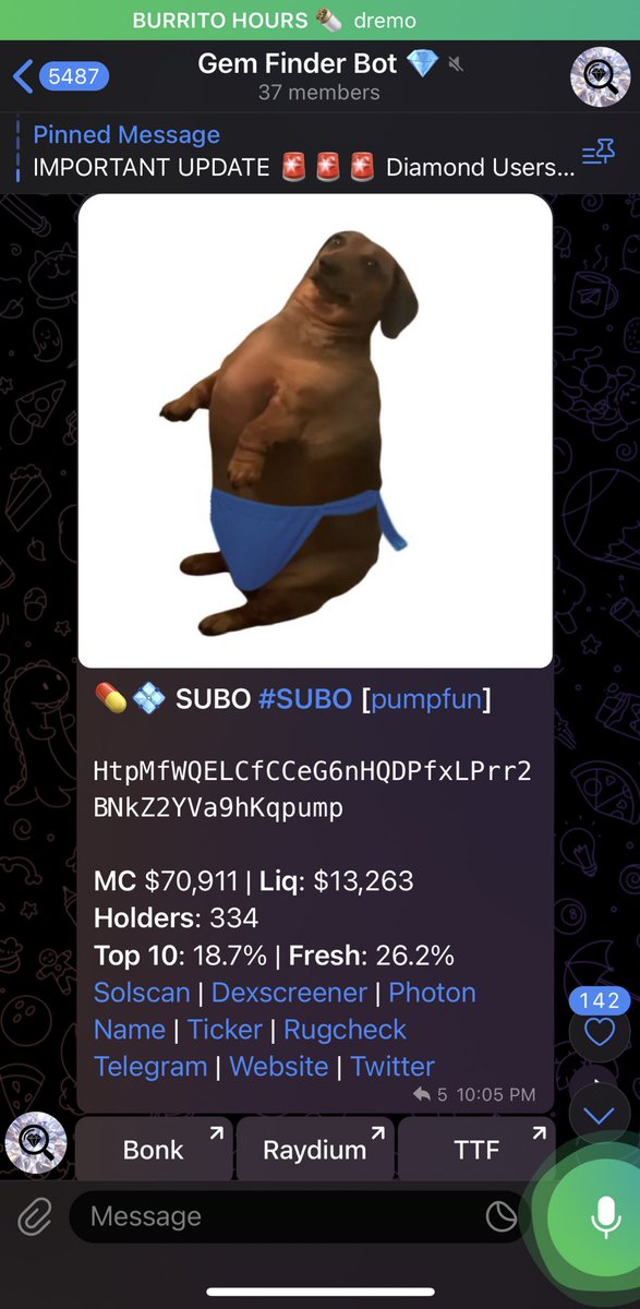 100xgemfinder's tweet photo. $SUBO SUBO 

70.9k -> 3.5M MC

GIGA RIPPING after a michi team member starts shilling the coin

@FinderBotX delivers again 💎 https://t.co/TbiAL6ki83