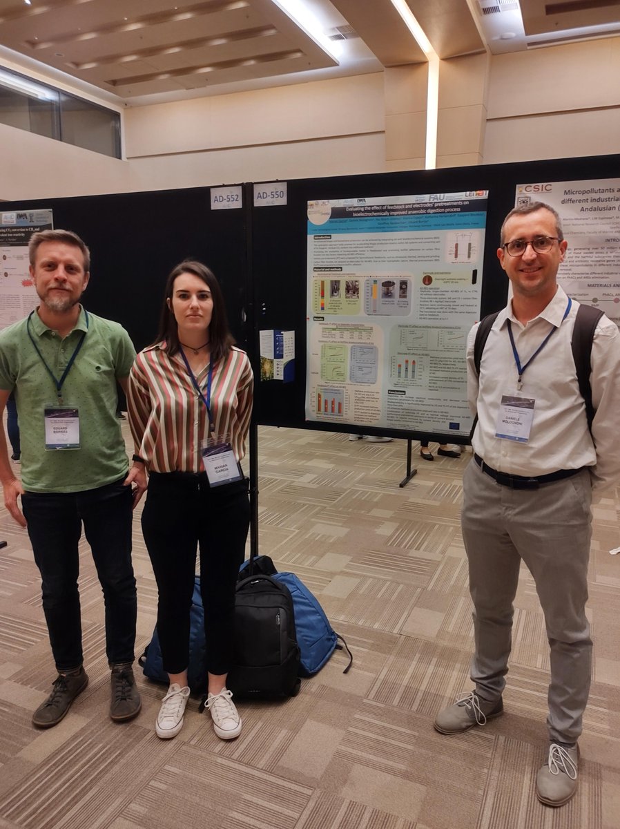 🎯Orgullosos de la participación de nuestros investigadores en la 18ª World Anaerobic Digestion Conference.

💼Juntos, presentaron los avances en la optimización del proceso integrado de digestión anaerobia y sistemas bioelectroquímicos, parte del proyecto europeo #Biomethaverse.