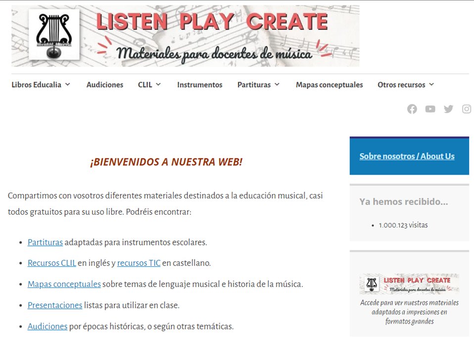 Hoy compartimos nuestra alegría, ya que hemos registrado en nuestra página web un millón de visitas. 😊😊 ¡Buen fin de curso! #edmusical #musiced