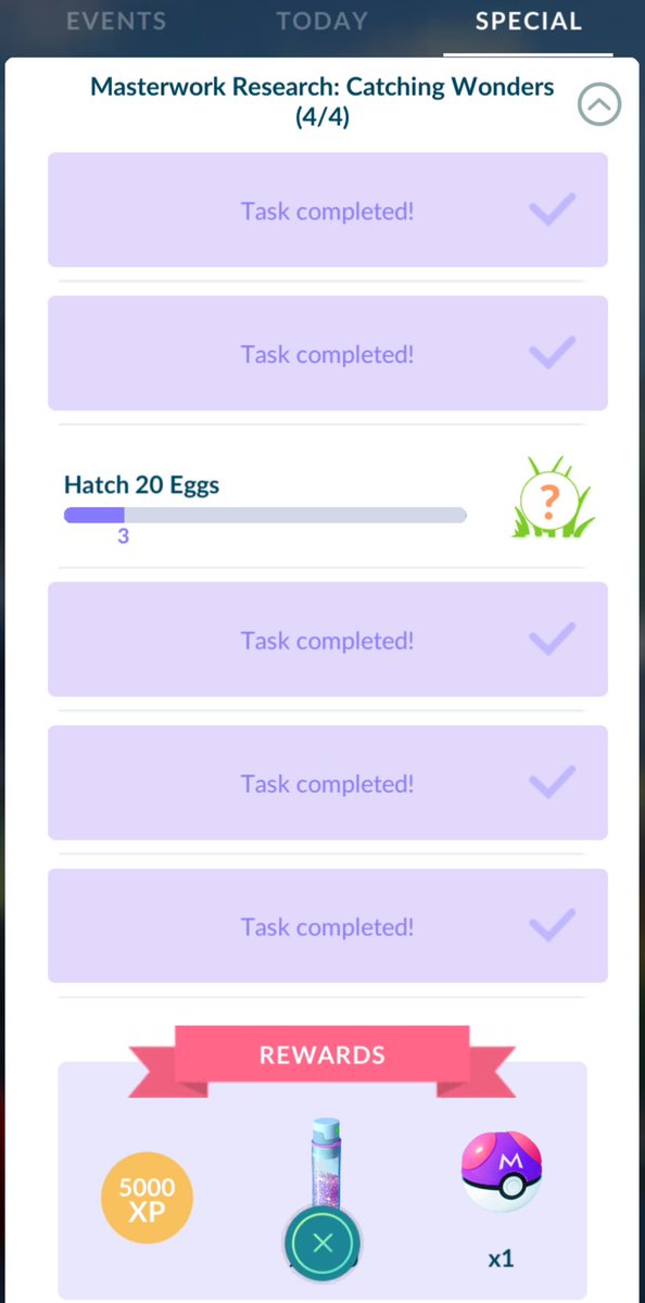 twiteRz90's tweet image. My progress so far on the Masterwork Research: Catching Wonders special quest 🥲🥲🥲

#PokemonGO #Masterball #Niantic