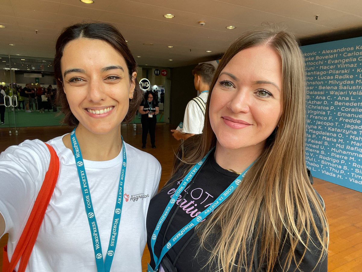RebelCodeHQ's tweet image. Our Product Manager, @GabyAbela is catching up with long-time friend and collaborator @mandyjones from @pilotacreative at #WCEU! 🙌