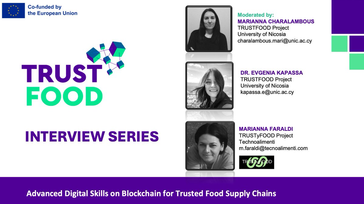 TRUSTyFOOD_eu's tweet photo. GET IN TOUCH !

Yesterday, our coordinator was interviewed by project coordinator of @TRUSTFOOD2023 
They discussed advanced blockchain expertise in the agri-food sector  and explored opportunities for future collaboration.
https://t.co/QWCOh7j4FH https://t.co/G7UeVZepwS