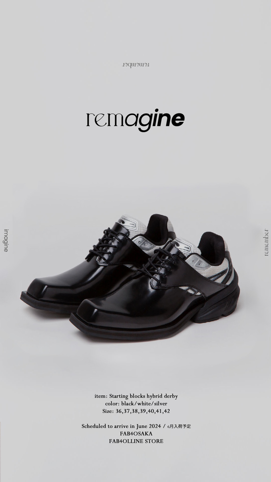 remagine Starting 仲良い bigger derby shoes 42