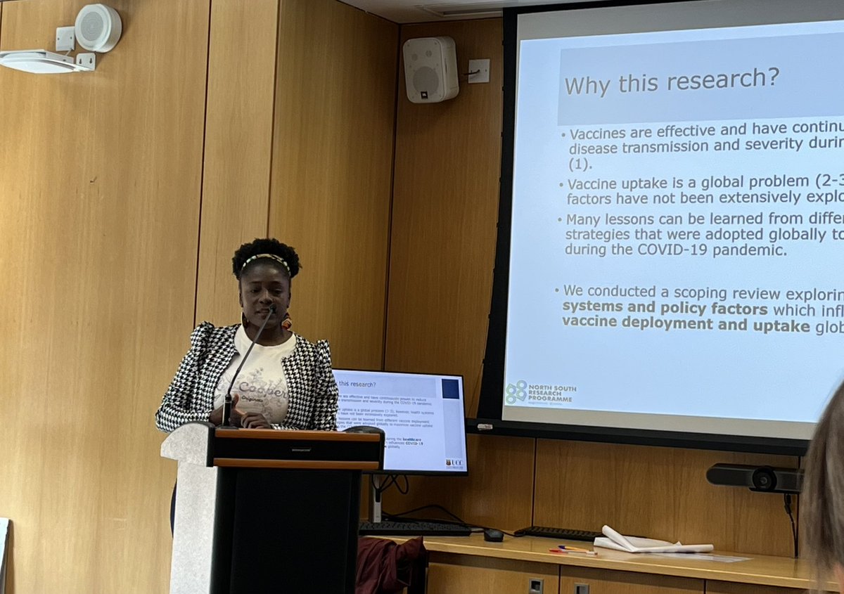 Siobhán McClean (@mcclean_siobhan) on Twitter photo Chikondi Kandulu <a href="/UCC/">UCC Ireland</a> working with <a href="/LauraJSahm/">Laura J Sahm</a> kicks off our research presentation. She is looking at how healthcare systems affect vaccine deployment & uptake
@Aivrt_hub funded by <a href="/hea_irl/">HEA</a> Chikondi Kandulu <a href="/UCC/">UCC Ireland</a> working with <a href="/LauraJSahm/">Laura J Sahm</a> kicks off our research presentation. She is looking at how healthcare systems affect vaccine deployment & uptake
@Aivrt_hub funded by <a href="/hea_irl/">HEA</a>