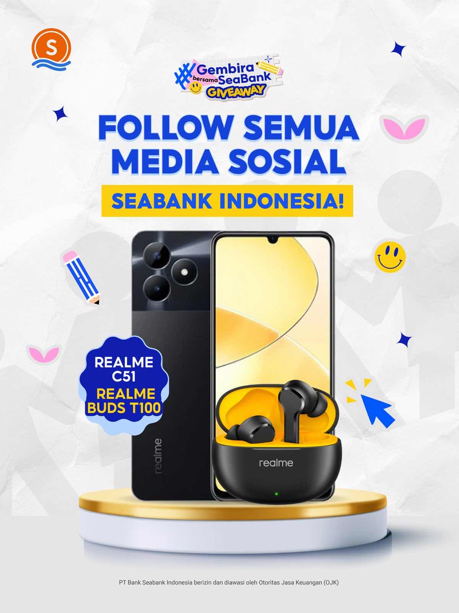 SeaBankID's tweet image. 🔥FOLLOW INSTAGRAM SEABANK &amp;amp; MENANGKAN HADIAH BARU!🔥

FOLLOW Instagram SeaBank dan menangkan REALME C51 beserta REDMI BUDS 4 ACTIVE!✨ 

MENANGKAN di sini 👉 instagram.com/p/C8LbaViP0fe