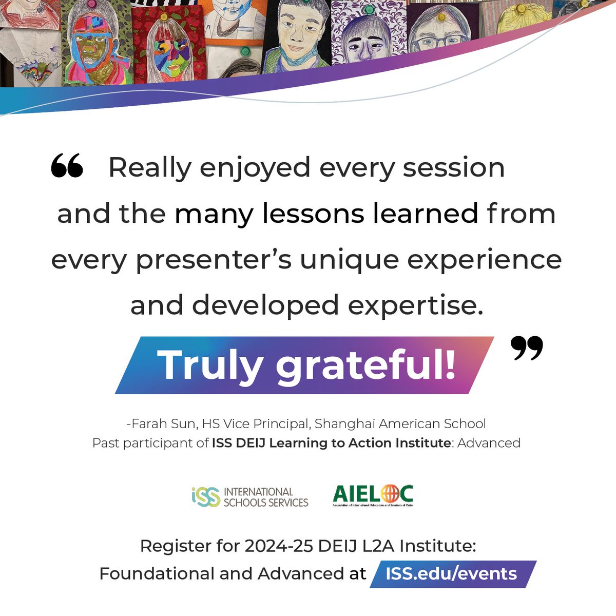 Registration for 2024-25 is now open! The ISS #DEIJ Learning to Action Institute is a year-long learning engagement, designed to effect transformative action in DEIJB in #intlschools and organizations. Save your place for at iss.edu/events