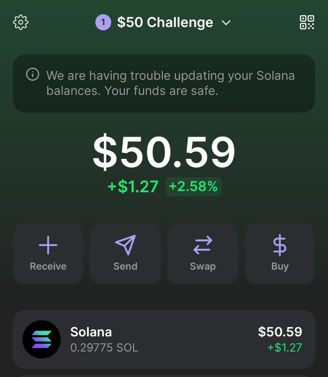 First 400 wallets and interactions win $50 !

Starting a $50 𝗦𝗢𝗟 𝘁o $10,000 𝗦𝗢𝗟 challenge

Live updates on telegram

Join now -
t.me/fiftyto1000x