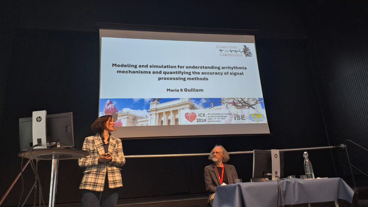 itacaUPV's tweet image. 😃This Wednesday,@MariaSGuillem (@cor_grupo) explained at the 49th #Electrocardiology Congress in Lund (Sweden), the vital role of modeling and simulation in understanding arrhythmia mechanisms and evaluating the accuracy of #signalprocessing methods. #Cardiology #MedicalResearch