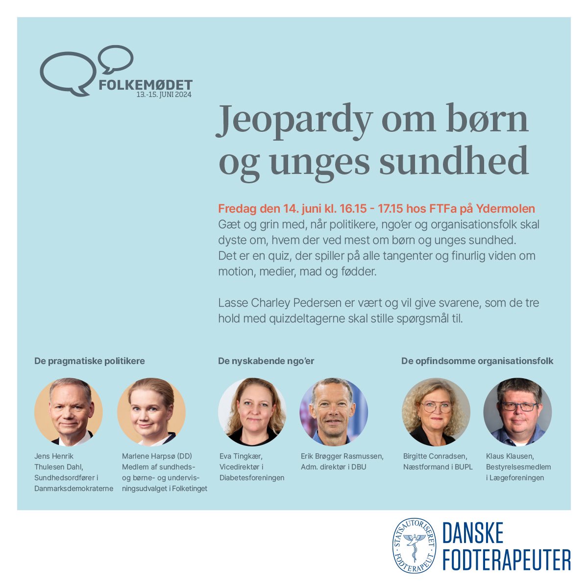 Holdene er sat! 🥅 Svarene er klar❓Og pivedyrene er pakkede, så holdene kan markere, når de er klar til at byde ind 🐷 🐔 🐰  

<a href="/JThulesen/">J H Thulesen Dahl</a> <a href="/mharpsoe/">Marlene Harpsøe</a> <a href="/EvaTingkaer/">Eva Tingkær</a>  <a href="/BirgitteBUPL/">Birgitte Conradsen</a> <a href="/kpkla/">Klaus Peder Klausen</a>😀  
#sundpol #folkemøde