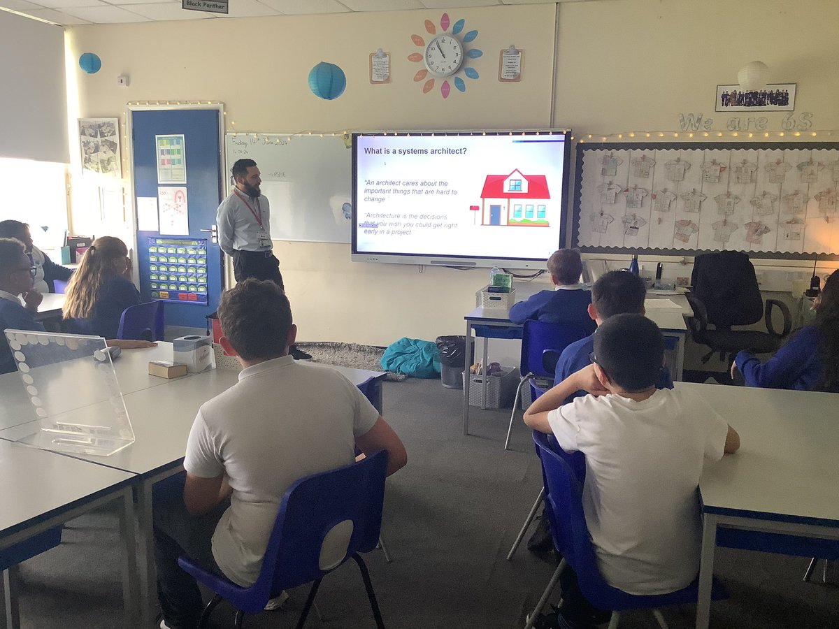 ReinwoodJuniors's tweet photo. Afzal told us about being a solution architect. It was fascinating to hear about a career that none of us knew about. This is a fabulous career for those of us who love computing, collaborating and design. Afzal was a former pupil too!

#RJS6S #RJS6D #RJS6W #RJSPSHE #RJSCareers https://t.co/8Lr8TdWAjg