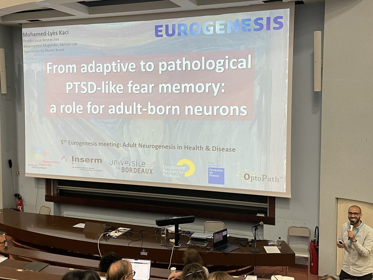 Abrous Lab (@abrous_lab) on Twitter photo <a href="/LyesKaci_MLK/">Mohamed-Lyès Kaci</a> delivered a brilliant presentation at #Eurogenesis2024 about his PhD work under the supervision of <a href="/KoehlMuriel/">Koehl muriel</a>! 🔥
You can further discuss with him at his poster, number 38 <a href="/LyesKaci_MLK/">Mohamed-Lyès Kaci</a> delivered a brilliant presentation at #Eurogenesis2024 about his PhD work under the supervision of <a href="/KoehlMuriel/">Koehl muriel</a>! 🔥
You can further discuss with him at his poster, number 38
