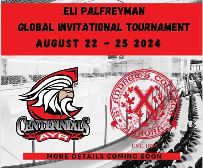 Ayr Centennials Alumni (@4_cens) on Twitter photo Our <a href="/AyrCentennials/">Ayr Centennials</a> are still looking for a tournament sponsor for the Eli Palfreyman Global International Tournament in August !!
Message us to day to learn more about this opportunity !!
<a href="/sachockey1899/">St. Andrew’s College Hockey</a> <a href="/jeffgrimwood20/">Jeff Grimwood</a> <a href="/jennycharron17/">Jenn Charron</a> <a href="/ShantzBrian/">Brian Shantz</a> <a href="/CTohivsky/">Cathy Tohivsky</a> <a href="/stohivsky11/">scott tohivsky</a> Our <a href="/AyrCentennials/">Ayr Centennials</a> are still looking for a tournament sponsor for the Eli Palfreyman Global International Tournament in August !!
Message us to day to learn more about this opportunity !!
<a href="/sachockey1899/">St. Andrew’s College Hockey</a> <a href="/jeffgrimwood20/">Jeff Grimwood</a> <a href="/jennycharron17/">Jenn Charron</a> <a href="/ShantzBrian/">Brian Shantz</a> <a href="/CTohivsky/">Cathy Tohivsky</a> <a href="/stohivsky11/">scott tohivsky</a>