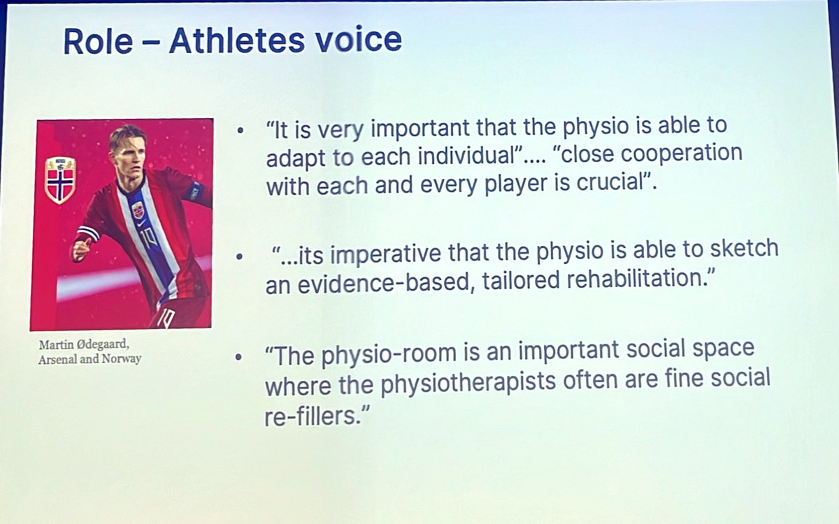 The important messages on being part of the medical team, being the team physiotherapist. A lot of expectations and considerations

At the core is the athlete voice… 

balance with tissue health, stressors and psychosocial modifiers and relationships 

<a href="/WCSPT2024/">WCSPT</a> <a href="/physiosinsport/">ACPSEM</a>