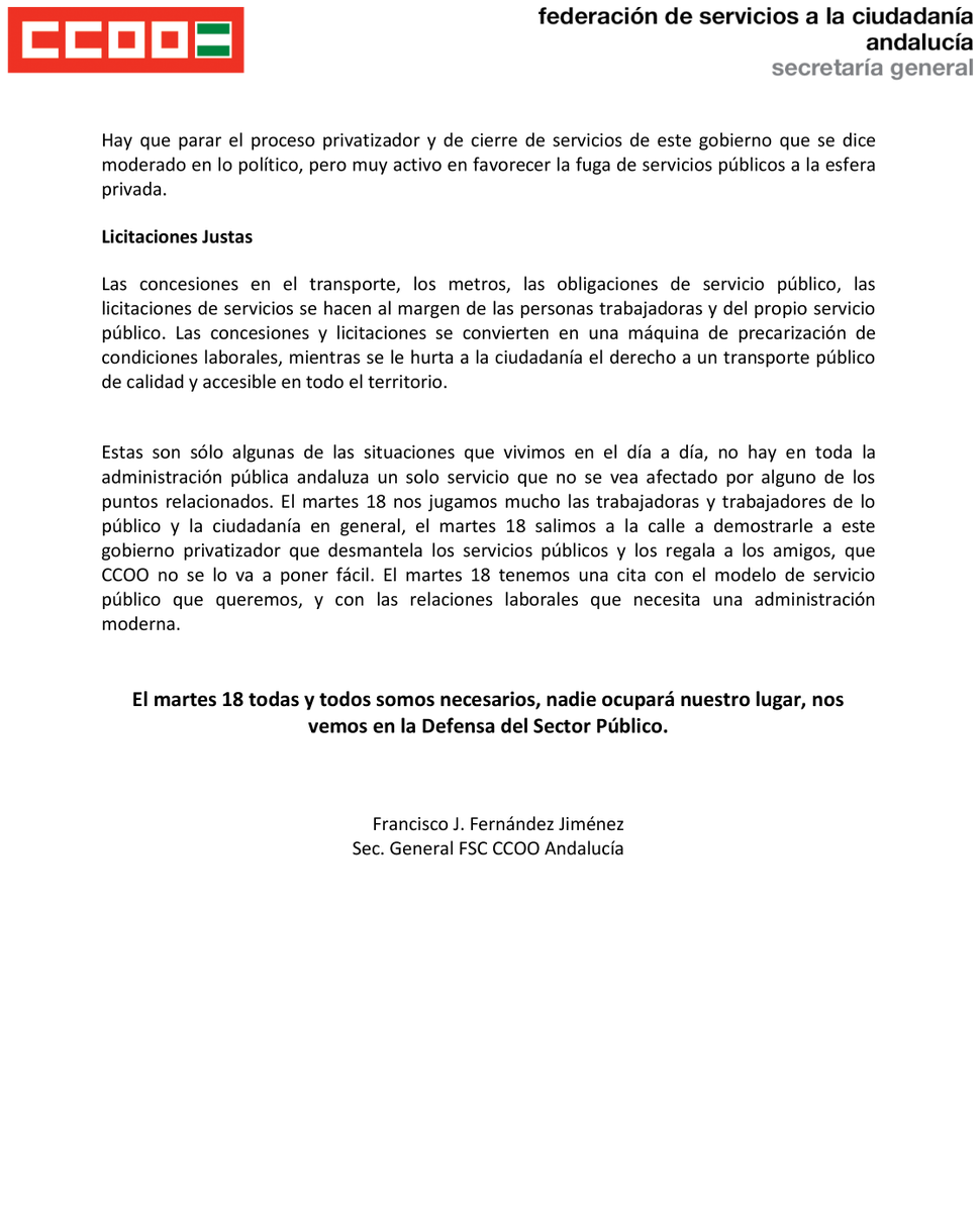 Comunica_FSCA's tweet photo. 🟢#18JMovilizate | Paco Fernández @snorri93, SG de @Comunica_FSCA,  llama a su afiliación explicando las razones más que sobradas, para acudir en masa a la manifestación del martes 18‼️

✊Ante la incapacidad de gestión de @AndaluciaJunta
¡MOVILÍZATE! 

▶️https://t.co/ydH7g4mAOO https://t.co/l62ukSNJki