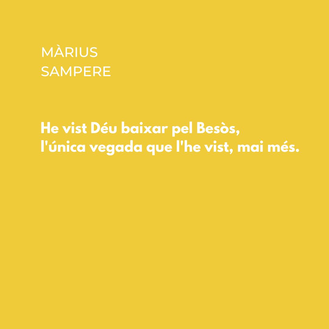 Un fragment de la "Balada del Déu, el riu i la mar", de Màrius Sampere. Pertany a Demiúrgia, editat per Proa el 1996.

#poesia #poesiaencatala #poesiaencatalà #poesiacatalana #poetescatalans #mariussampere #màriussampere <a href="/Ed_proa/">Edicions Proa</a> <a href="/Grup62/">Grup62</a>