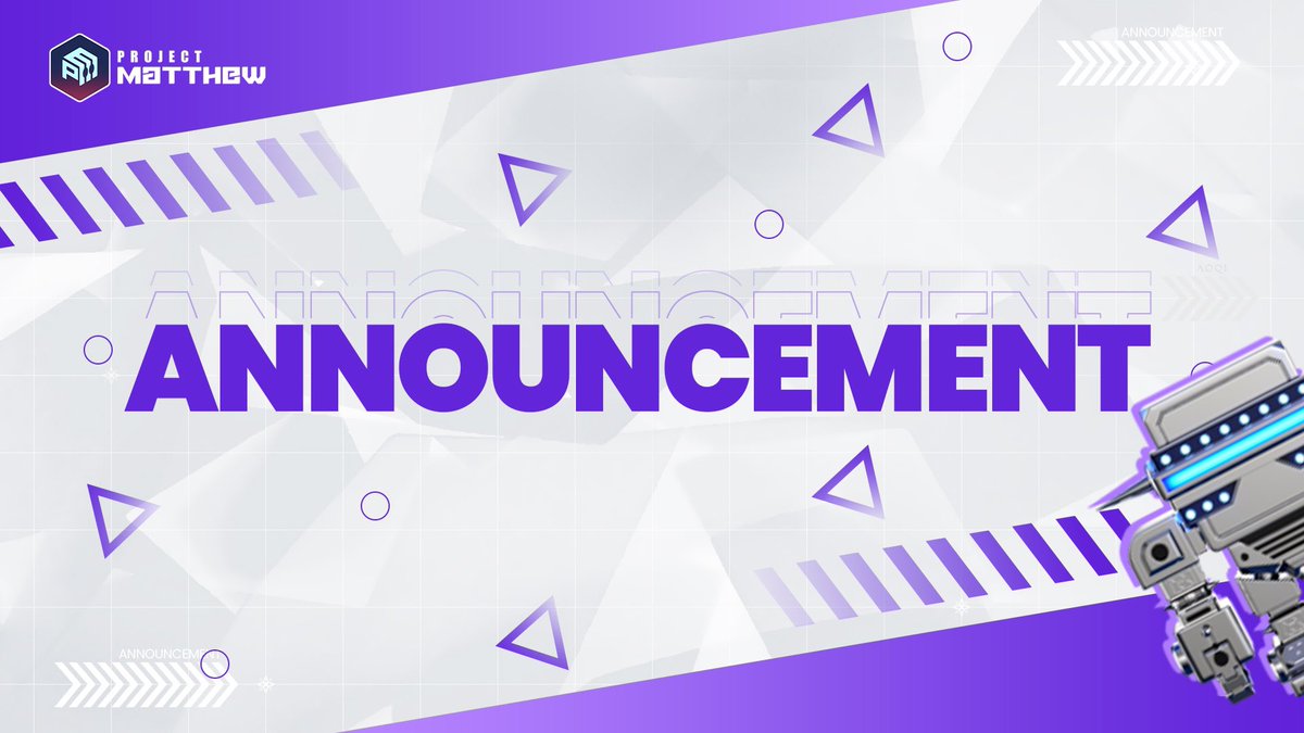 ProjectMatthew_'s tweet image. 🚀 Exciting update for Project Matthew! 

Tomorrow, Project Matthew will undergo a full day of internal testing. 

Stay tuned for our big update scheduled for Sunday, 16 Jun yat 2 PM (UTC+8). Expected downtime: 4 hours. 

Thanks for your support! #ProjectMatthew #UpdateAlert