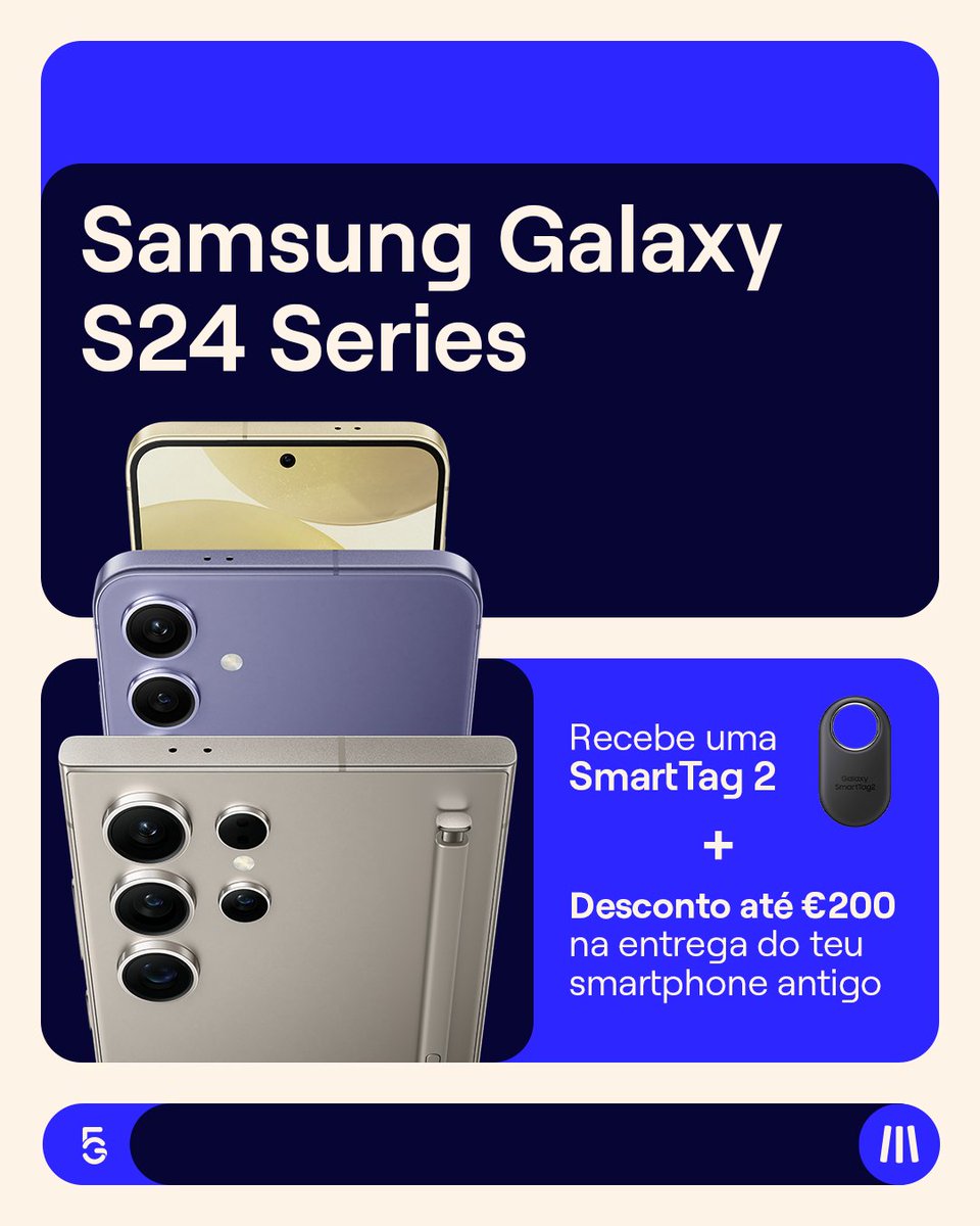 MEOpt's tweet image. Uma vantagem nunca vem só! 🤩 Escolhe o teu Samsung Galaxy S24 e recebes uma Smart Tag 2, mais um desconto até €200 na entrega do teu smartphone antigo. Imperdível! ✨ Aproveita já, em.meo.pt/S24_smarttag

#MEOEquipamentos #SamsungGalaxyS24 #Retomas #SmartTag2