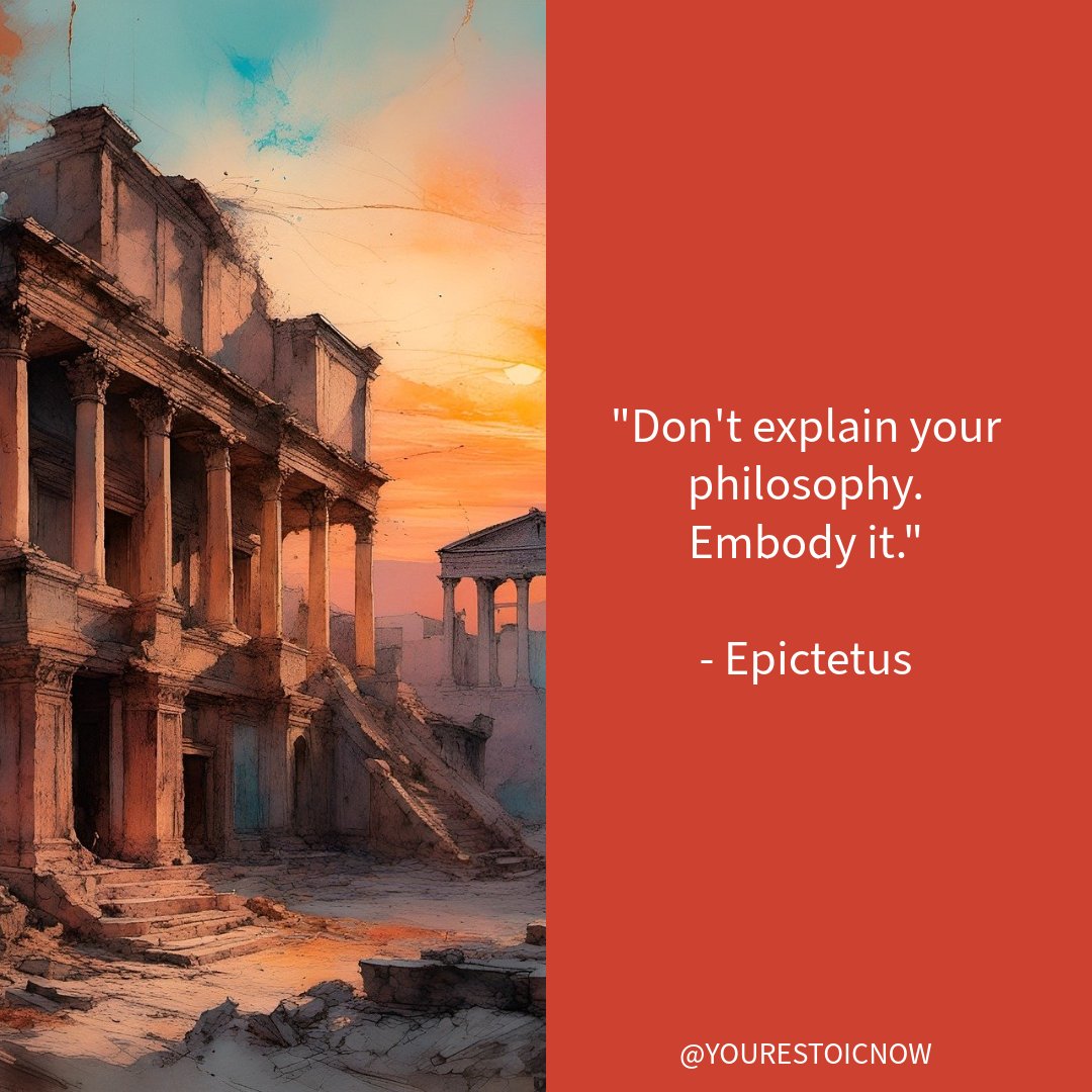 yourestoicnow's tweet photo. Don't explain your philosophy. Embody it
#stoic #stoics #stoicmindset #stoicphilosophy #stoicismdaily #stoicism #stoicwisdom #stoicquotes #epictetus https://t.co/1mgzFCUgdl