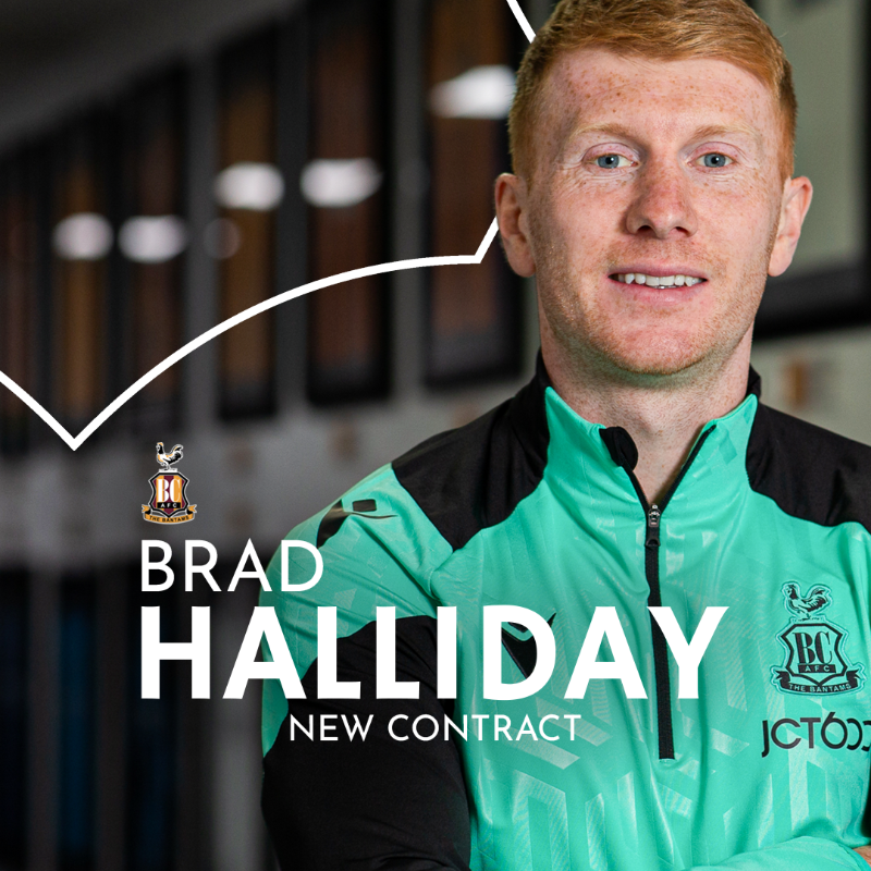officialbantams's tweet photo. ✍️ | We're delighted to announce that Brad Halliday has extended his stay with the Bantams, signing a new initial two-year deal!

#BCAFC