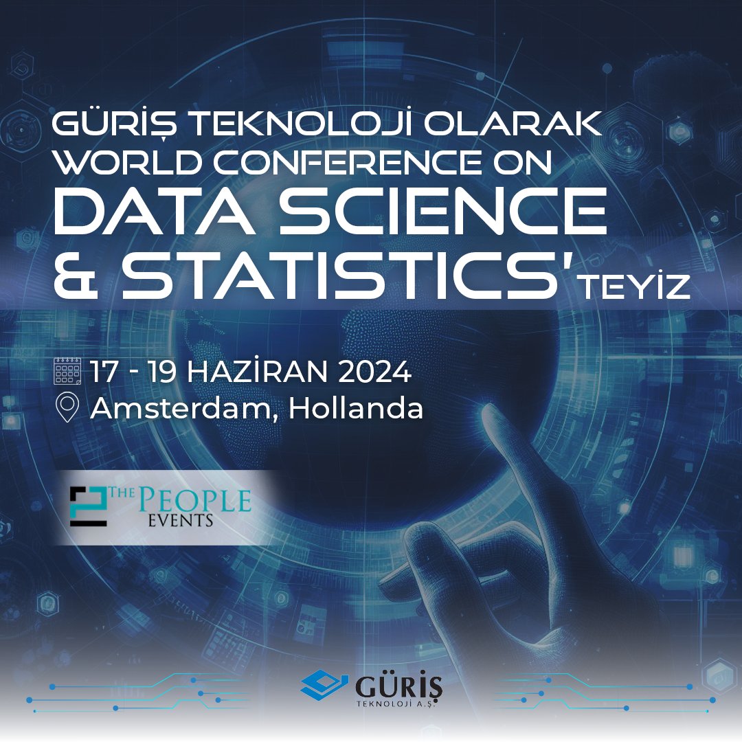 gurisholding's tweet photo. GÜRİŞ Teknoloji olarak World Conference on Data Science & Statistics’teyiz. 17-19 Haziran. Amsterdam, Hollanda
#GÜRİŞTeknoloji #GTEK #guris #güriş #datascienceweek #technology #ai #ArtificialIntelitgence #GeleceğinTeknolojisi #inovasyon #amsterdam #machinelearning #deeplearning https://t.co/D7NLduEMlV