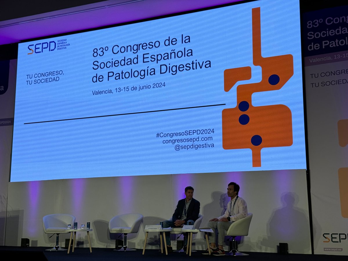Sociedad Española de Patología Digestiva (SEPD) (@sepdigestiva) on Twitter photo Empieza la mesa de Enfermedad Inflamatoria Intestinal. No te lo pierdas para conocer las últimas novedades y avances en el tratamiento. 🔬📚 #CongresoSEPD2024 #EnfermedadInflamatoriaIntestinal #EII #IBD <a href="/Iagorlago/">Iago Rodriguez-Lago</a> y <a href="/bastida_dr/">Dr. Bastida</a> Empieza la mesa de Enfermedad Inflamatoria Intestinal. No te lo pierdas para conocer las últimas novedades y avances en el tratamiento. 🔬📚 #CongresoSEPD2024 #EnfermedadInflamatoriaIntestinal #EII #IBD <a href="/Iagorlago/">Iago Rodriguez-Lago</a> y <a href="/bastida_dr/">Dr. Bastida</a>
