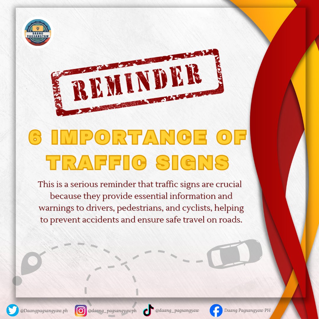 daang8715's tweet photo. Traffic signs and road markings play a crucial role in ensuring road safety and regulating traffic flow. These visual cues provide essential information to drivers and pedestrians, guiding them safely through roadways and minimizing the risk of accidents. 

#Roadsafety https://t.co/eCxo8UBS04