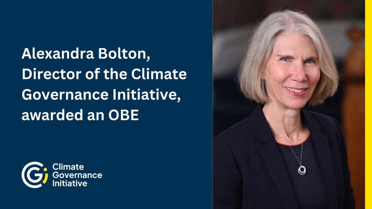 Alexandra Bolton, Director of <a href="/Boards4Climate/">Climate Governance Initiative</a>, has been awarded an OBE for services to the built and natural environment. Congratulations, Alexandra! 

Learn more about the news here: climate-governance.org/initiative-dir…