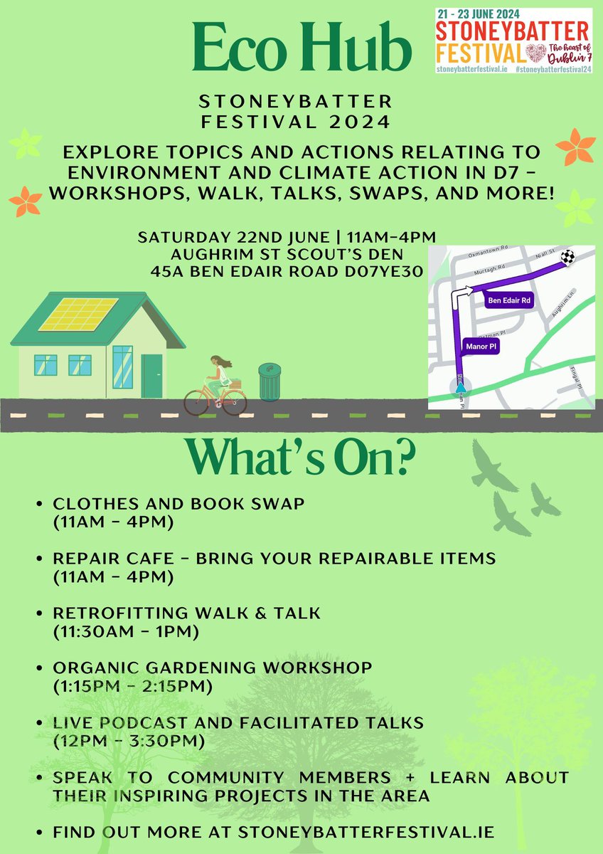 PhibsTidyTown's tweet image. Looking forward to the fantastic Stoneybatter Festival! 💚 🥳

Come and visit us at the EcoHub on Saturday 22 June from 11am-4pm!

Climate Club members will be there to share progress of the Phibsboro Energy Master Plan⚡️

phibsborovillage.com/energy-master-…
@stoneybatterpop 🔥🎉