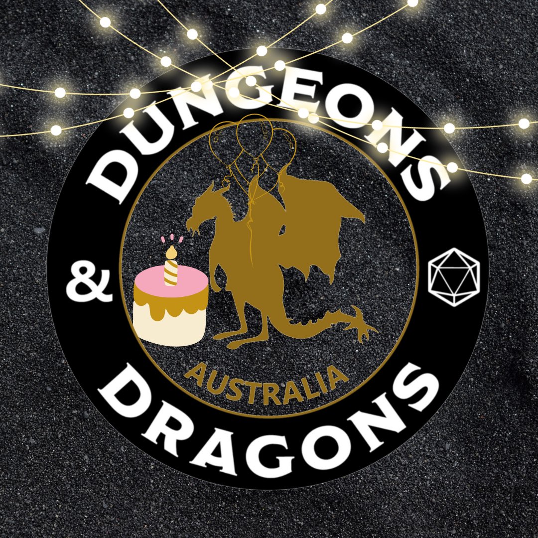 dndaust's tweet photo. Our dicey little dungeon is now seven years old! May all your dragons be friendly and your dungeons full of mimics. https://t.co/Ab80xvuJ7r