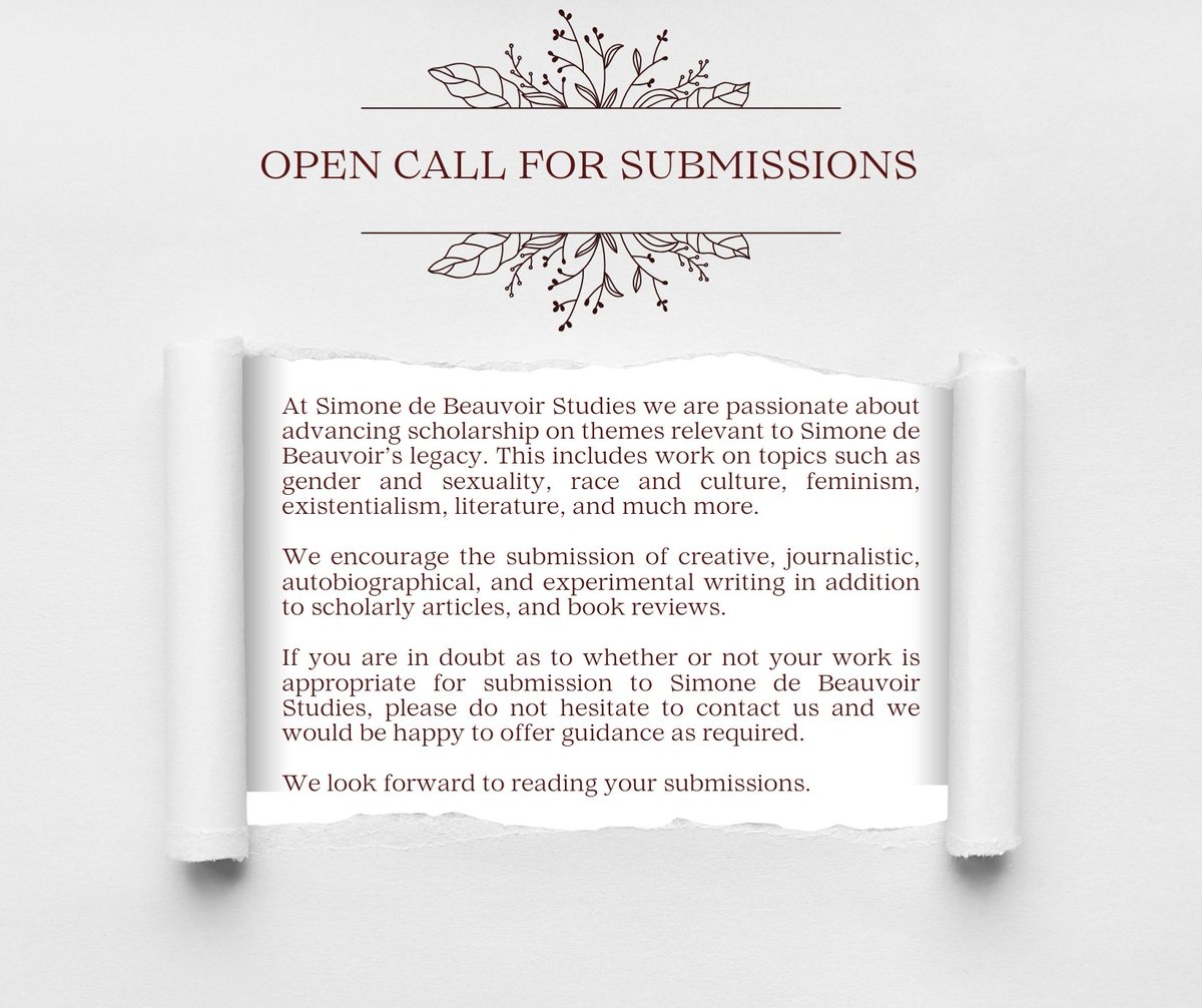 Revue - Simone de Beauvoir Studies - Journal tweet media