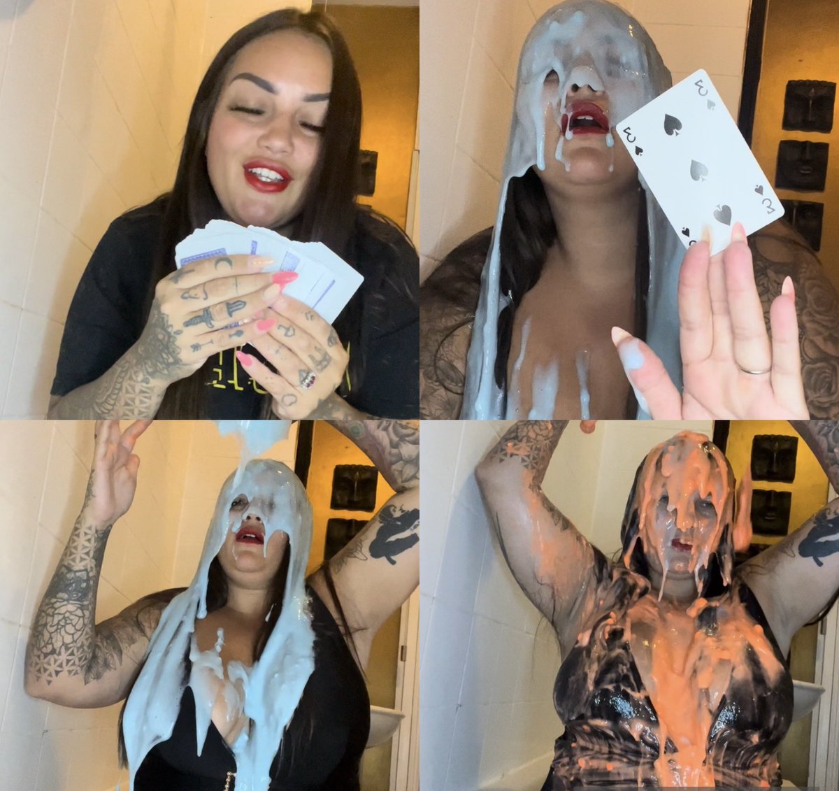 PrincessBratt4's tweet photo. Who wants to cum and play a little gungey game of red or black with me??? ♥️🖤
This interactive game is now available on my onlyfans 😘
https://t.co/P96BZUY2KZ
#redorblack #essexgungebabe #bigboobs #filminggunge #messygirl #rtplease #interactivegame https://t.co/1mg7eKB963