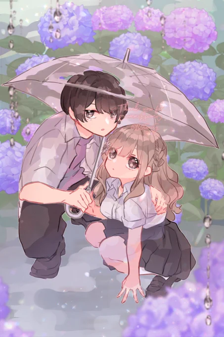 【梅雨の放課後量産】オーダーありがとうございましたこちら新規オーダーも受付中#有償依頼 #量産依頼 #イラストオーダー #有償アイコン #有償依頼受付中 #ペア画 