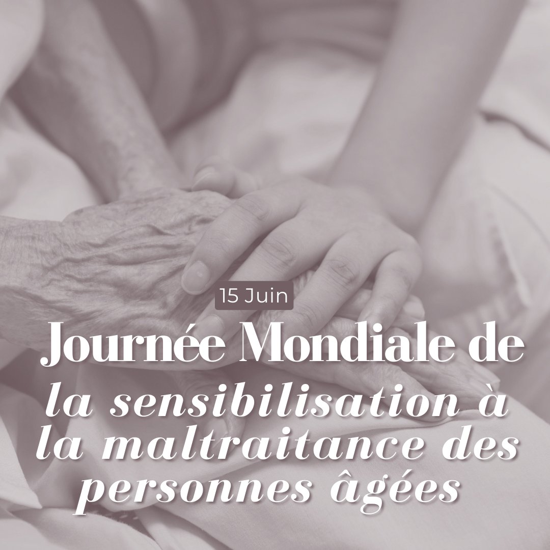 Samedi est la Journée mondiale de sensibilisation à la maltraitance des personnes âgées.

Chacun peut faire sa part pour les protéger : connaître les signes, garder le contact, obtenir l'aide des services sociaux &amp; plus. un.org/fr/observances…