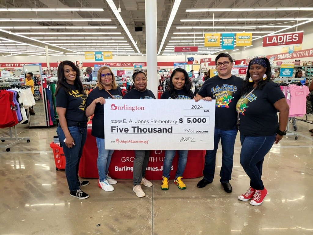 Jones Elementary (@jes_dragons) on Twitter photo Thank you, Burlington, for your investment in the community and generous donation to E. A Jones. <a href="/Burlington/">Burlington</a> <a href="/FortBendISD/">Fort Bend ISD</a> Thank you, Burlington, for your investment in the community and generous donation to E. A Jones. <a href="/Burlington/">Burlington</a> <a href="/FortBendISD/">Fort Bend ISD</a>