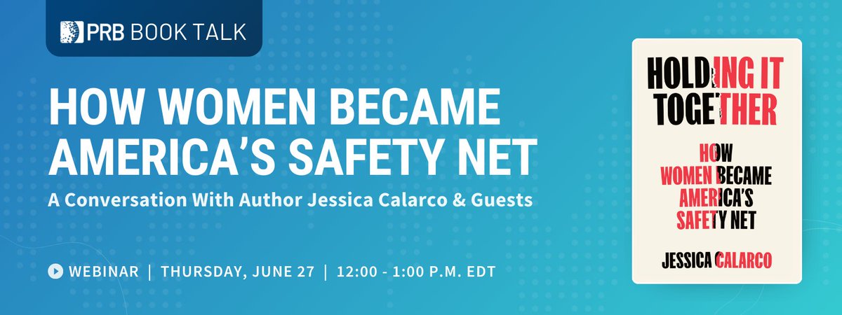 CPIPR (@popresearchctrs) on Twitter photo Join us for "How Women Became America’s Safety Net: A Conversation With Jess Calarco and guests" with author and sociologist <a href="/jesscalarco/">Jess Calarco</a>.
With an expert panel, we’ll discuss key findings & their implications.
JUNE 27
12:00 PM EDT
us06web.zoom.us/webinar/regist…
<a href="/UW_CDE/">UW-Madison CDE</a> <a href="/UNCPopCenter/">@uncpopcenter.bsky.social</a> Join us for "How Women Became America’s Safety Net: A Conversation With Jess Calarco and guests" with author and sociologist <a href="/jesscalarco/">Jess Calarco</a>.
With an expert panel, we’ll discuss key findings & their implications.
JUNE 27
12:00 PM EDT
us06web.zoom.us/webinar/regist…
<a href="/UW_CDE/">UW-Madison CDE</a> <a href="/UNCPopCenter/">@uncpopcenter.bsky.social</a>