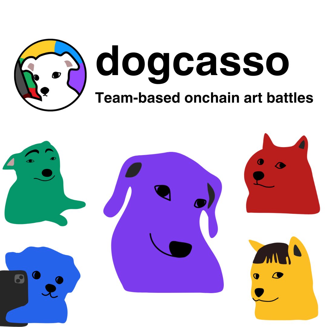 For OᑎᑕᕼᗩIᑎ ᔑᑌᗰᗰEᖇ, we present Dogcasso, the first team-based onchain art battle on <a href="/base/">Base</a> 🎨