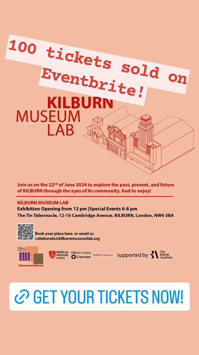100 tickets sold! Get yours now! eventbrite.co.uk/e/kilburn-muse… <a href="/fra_murialdo/">francesca murialdo</a> <a href="/MiddlesexUni/">Middlesex University</a> @mdxuninews <a href="/BritishAcademy_/">The British Academy</a>
